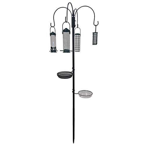 Denny International® Wild Bird Feeding Station with Feeders Water & Seed Tray Perfect for Gardens Outdoor Feeder Table Ground Spike Base (Height: 170cm Tall)