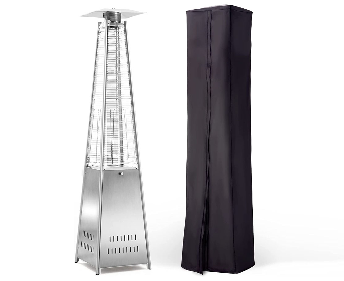 PamaPic 13000W Pyramid Patio Heater in Stainless Steel